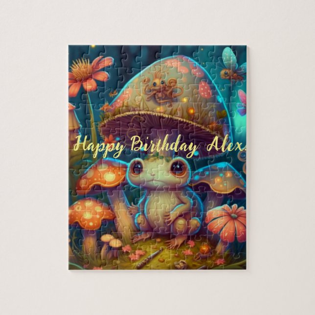 A magic mushroom frog  jigsaw puzzle (Vertical)