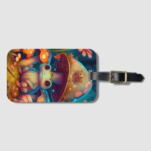 A magic mushroom frog           luggage tag