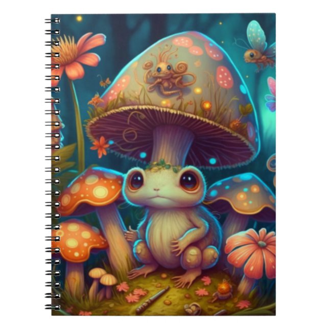 A magic mushroom frog           notebook (Front)