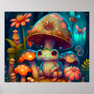 A magic mushroom frog              poster