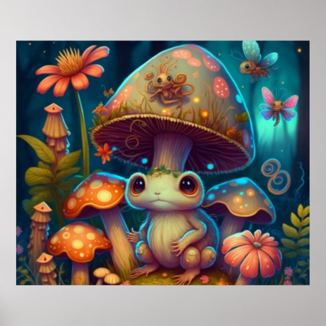 A magic mushroom frog              poster (Front)