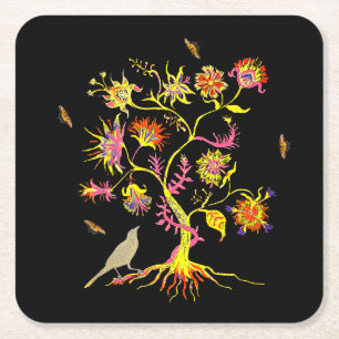 A magic tree of life square paper coaster