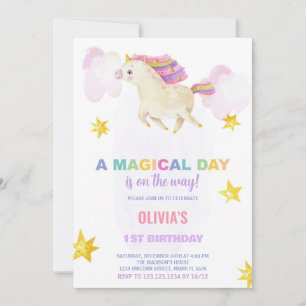 A Magical Day Unicorn Birthday Invitations
