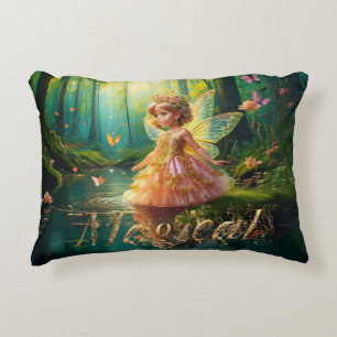 A magical fairy in a pond Magical Decorative text Cushion