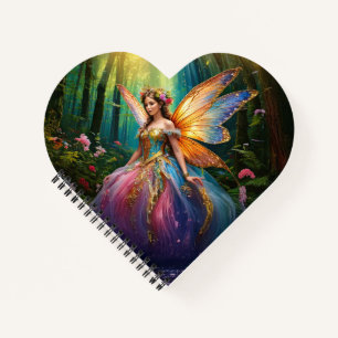 A magical fairy in an enchanted forest notebook