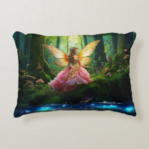 A magical fairy in the woodland forest decorative cushion