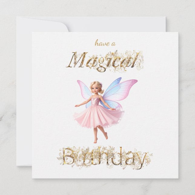 A magical fairy Magical Birthday Card (Front)