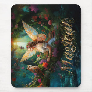 A magical fairy pond Magical Decorative Text Mouse Mat
