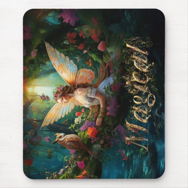 A magical fairy pond Magical Decorative Text Mouse Mat (Front)