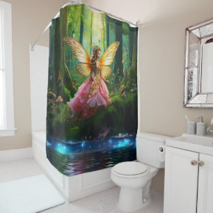 A magical fairy woodland forest shower curtain