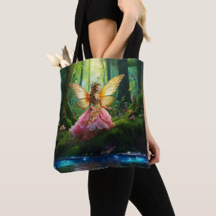 A magical fairy woodland forest tote bag