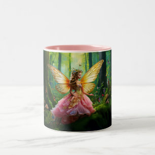 A magical fairy woodland forest  Two-Tone coffee mug