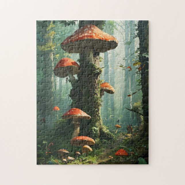 a magical forest, mushrooms, a mystical forest, to jigsaw puzzle (Vertical)