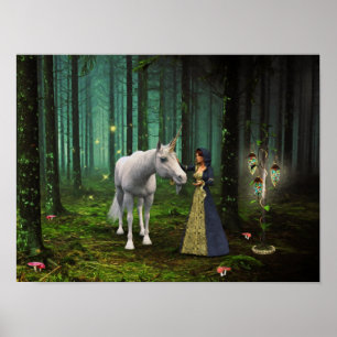 A Magical Meeting - Unicorn Fantasy Art Print