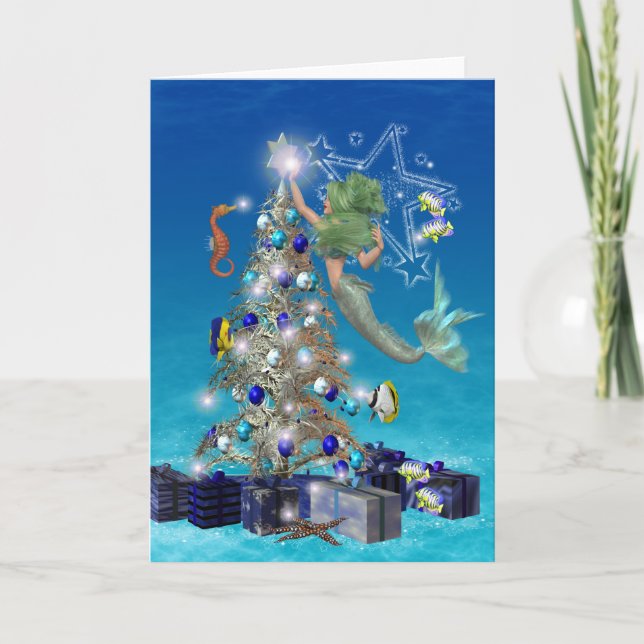 A Magical Mermaid Christmas. christmas card (Front)