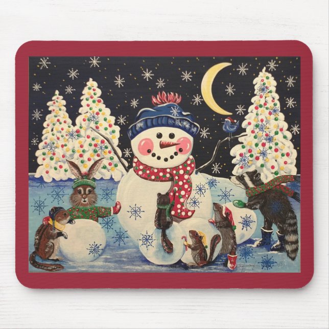 "A Magical Night in the Snow" Mouse Mat (Front)