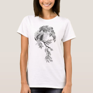 a magical phoenix sitting on a blossom sakura  T-S T-Shirt