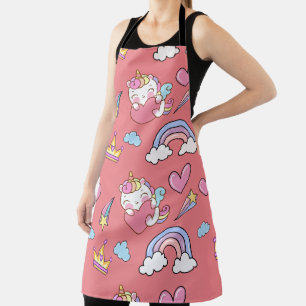 A Magical Rainbow Unicorn Happy Birthday Party Apron