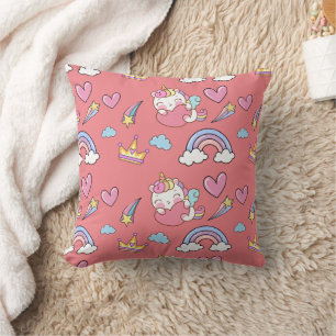 A Magical Rainbow Unicorn Happy Birthday Party Cushion