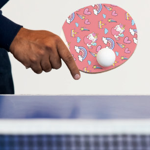A Magical Rainbow Unicorn Happy Birthday Party Ping Pong Paddle