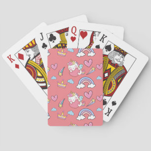 A Magical Rainbow Unicorn Happy Birthday Party Playing Cards