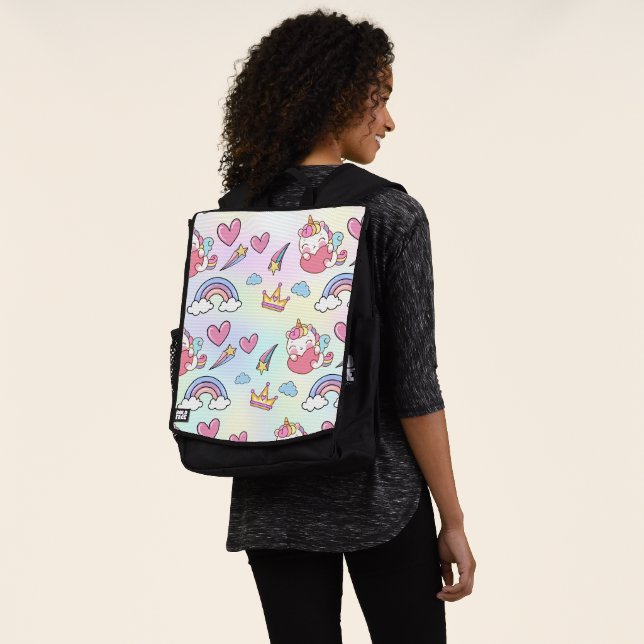 A Magical Rainbow Unicorn Pattern  Birthday Party Backpack (Worn)
