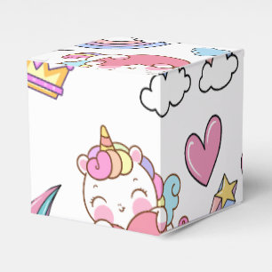 A Magical Rainbow Unicorn Pattern  Birthday Party Favour Box