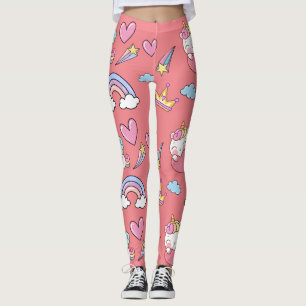 A Magical Rainbow Unicorn Pattern Birthday Party Leggings