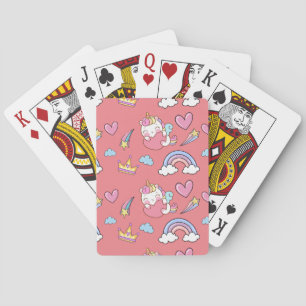 A Magical Rainbow Unicorn Pattern Birthday Party Playing Cards