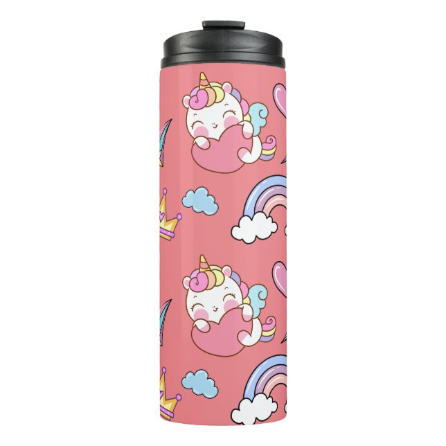 A Magical Rainbow Unicorn Pattern Birthday Party Thermal Tumbler (Front)