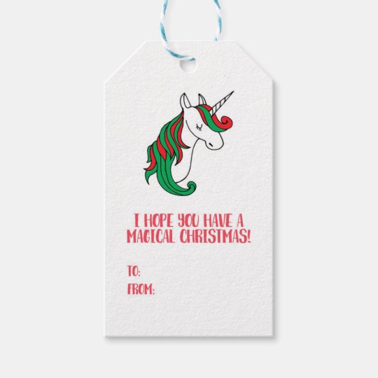 a magical unicorn christmas gift tags zazzlecouk
