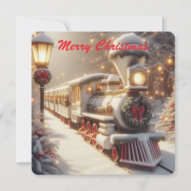 A Magical Winter Wonderland Christmas Train Card (Front)