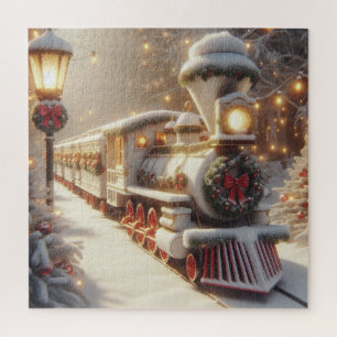 A Magical Winter Wonderland Christmas Train Jigsaw Puzzle