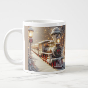 A Magical Winter Wonderland Christmas Train Large Coffee Mug