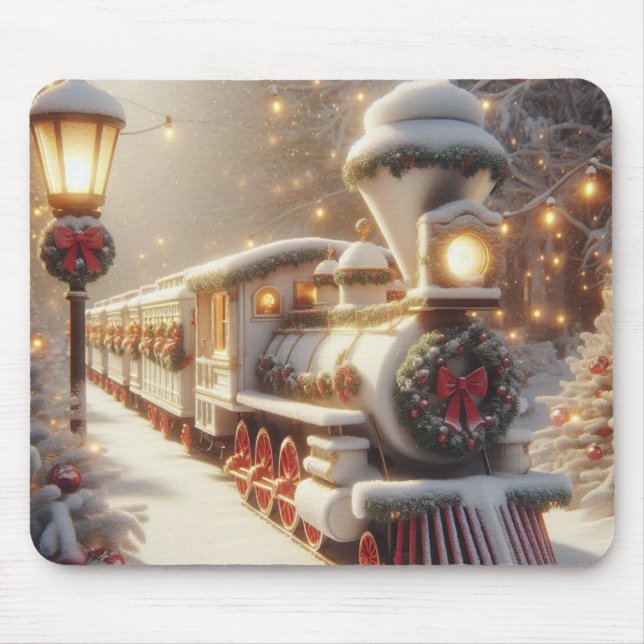 A Magical Winter Wonderland Christmas Train Mouse Mat (Front)
