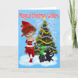 A Magical Witch`s Christmas. christmas card