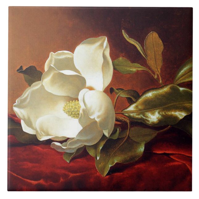 A Magnolia on Red Velvet, Tile (Front)