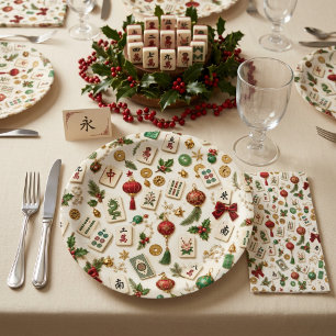 A Mahjong Christmas  Paper Plate