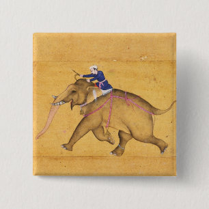 A Mahout riding an Elephant, from the Large Clive 15 Cm Square Badge