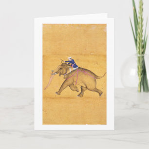 A Mahout riding an Elephant, from the Large Clive Card