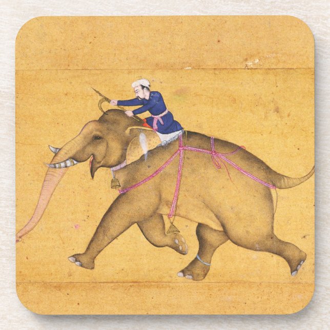 A Mahout riding an Elephant, from the Large Clive Coaster (Front)