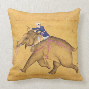 A Mahout riding an Elephant, from the Large Clive Cushion