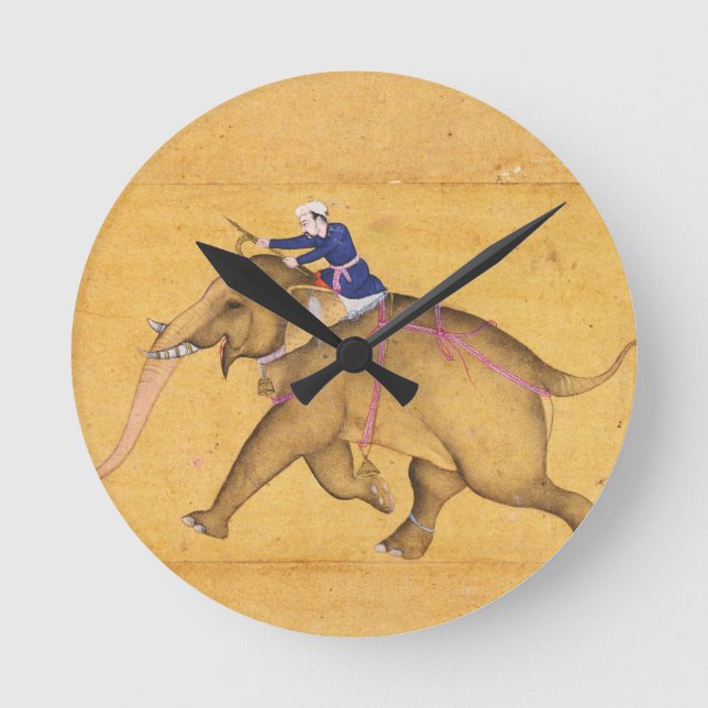 A Mahout riding an Elephant, from the Large Clive Round Clock (Front)