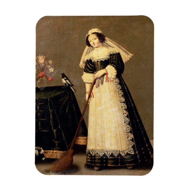 A Maid with a Broom Magnet (Vertical)