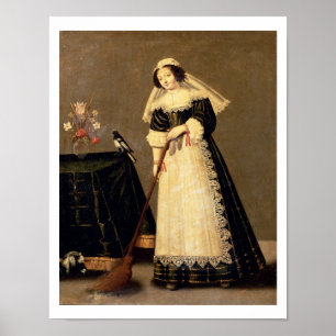 A Maid with a Broom Poster
