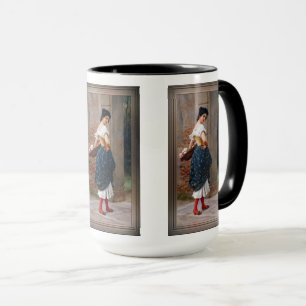 A Maiden With A Basket Of Roses by Eugen von Blaas Mug