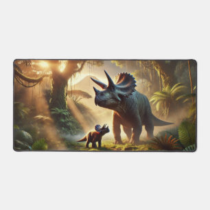 A majestic adult Triceratops Desk Mat