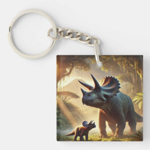 A majestic adult Triceratops  Key Ring