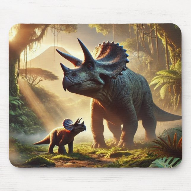 A majestic adult Triceratops  Mouse Mat (Front)