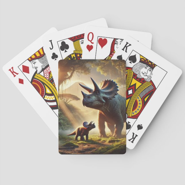 A majestic adult Triceratops  Playing Cards (Back)